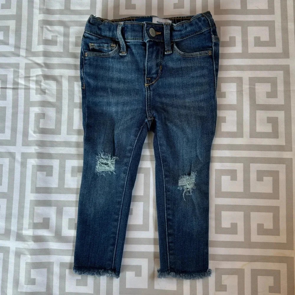 Old Navy Toddler Rockstar 360° Stretch Frayed-Hem Distressed Adjustable Jeggings